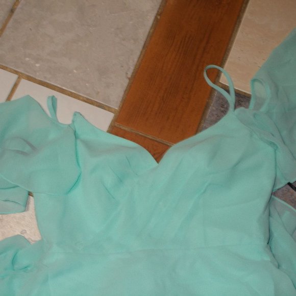 NWT Gorgeous Ladies full length formal mint green dress, size 14 - Picture 8 of 9